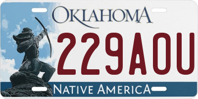 OK license plate 229AOU
