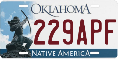 OK license plate 229APF