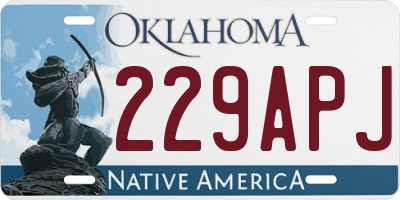 OK license plate 229APJ