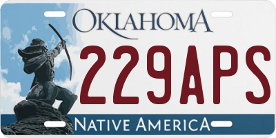 OK license plate 229APS
