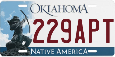 OK license plate 229APT