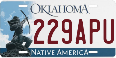 OK license plate 229APU