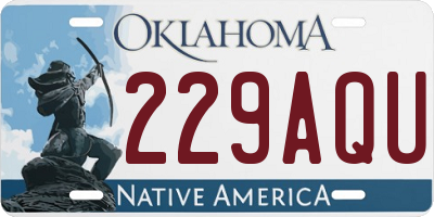 OK license plate 229AQU