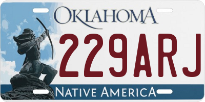 OK license plate 229ARJ