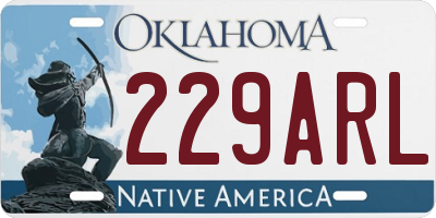 OK license plate 229ARL