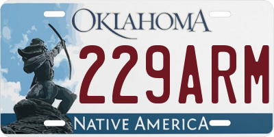 OK license plate 229ARM