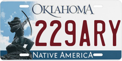 OK license plate 229ARY