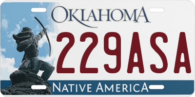 OK license plate 229ASA