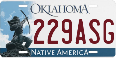 OK license plate 229ASG