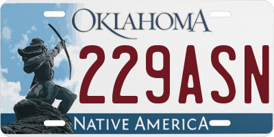 OK license plate 229ASN