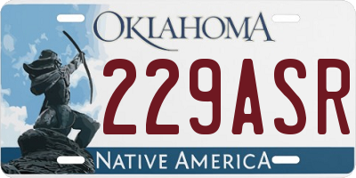 OK license plate 229ASR