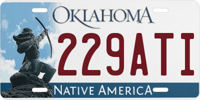 OK license plate 229ATI