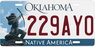 OK license plate 229AYO