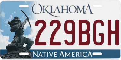 OK license plate 229BGH