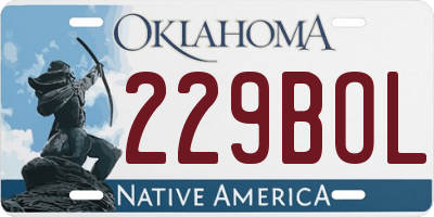 OK license plate 229BOL