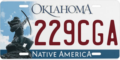 OK license plate 229CGA
