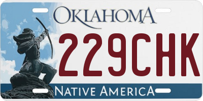 OK license plate 229CHK