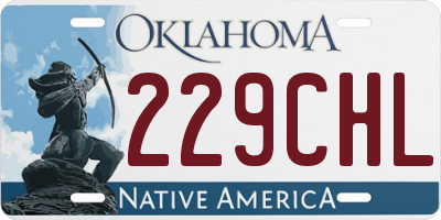 OK license plate 229CHL