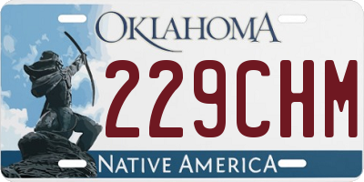 OK license plate 229CHM