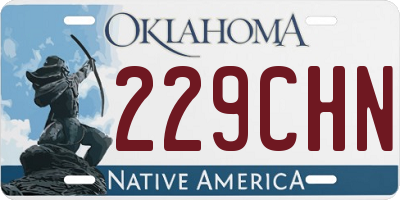 OK license plate 229CHN