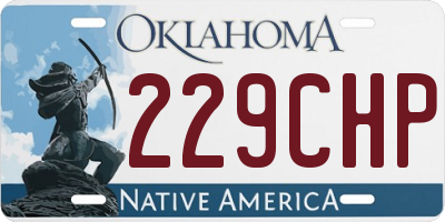 OK license plate 229CHP