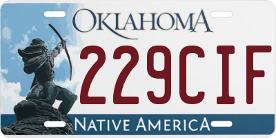 OK license plate 229CIF