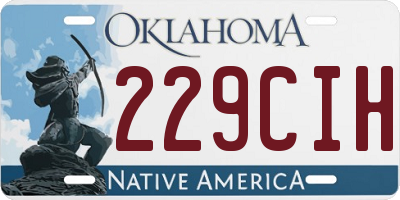 OK license plate 229CIH
