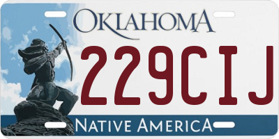 OK license plate 229CIJ
