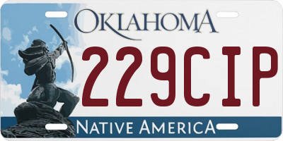 OK license plate 229CIP