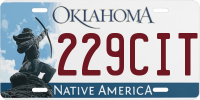 OK license plate 229CIT
