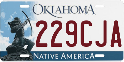 OK license plate 229CJA