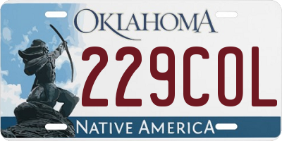 OK license plate 229COL