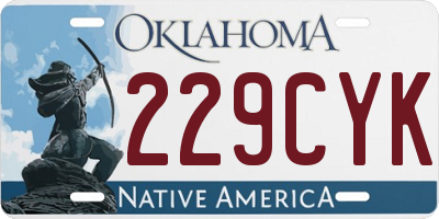 OK license plate 229CYK