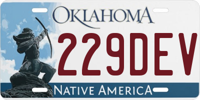 OK license plate 229DEV
