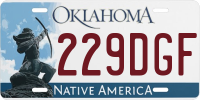 OK license plate 229DGF