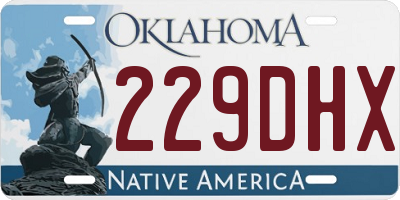 OK license plate 229DHX