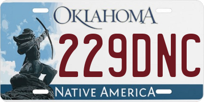 OK license plate 229DNC