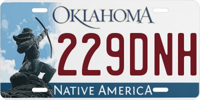 OK license plate 229DNH