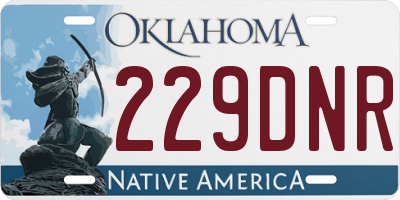 OK license plate 229DNR