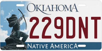 OK license plate 229DNT