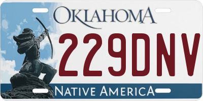 OK license plate 229DNV