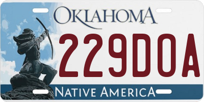 OK license plate 229DOA