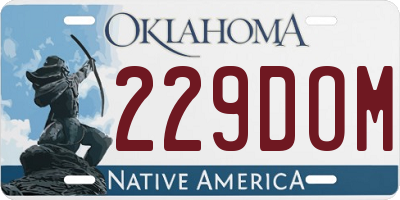 OK license plate 229DOM