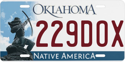 OK license plate 229DOX
