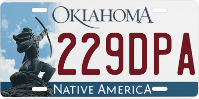 OK license plate 229DPA