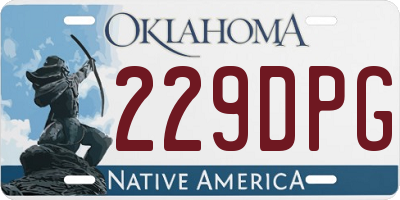 OK license plate 229DPG