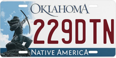 OK license plate 229DTN