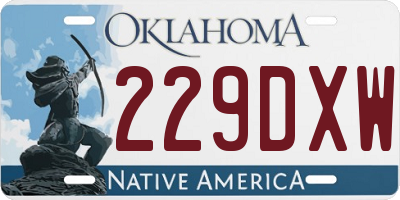 OK license plate 229DXW
