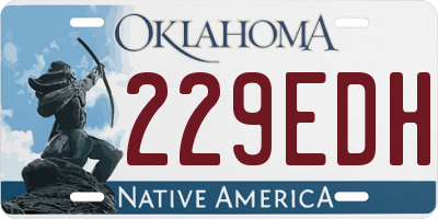 OK license plate 229EDH