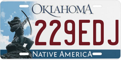 OK license plate 229EDJ